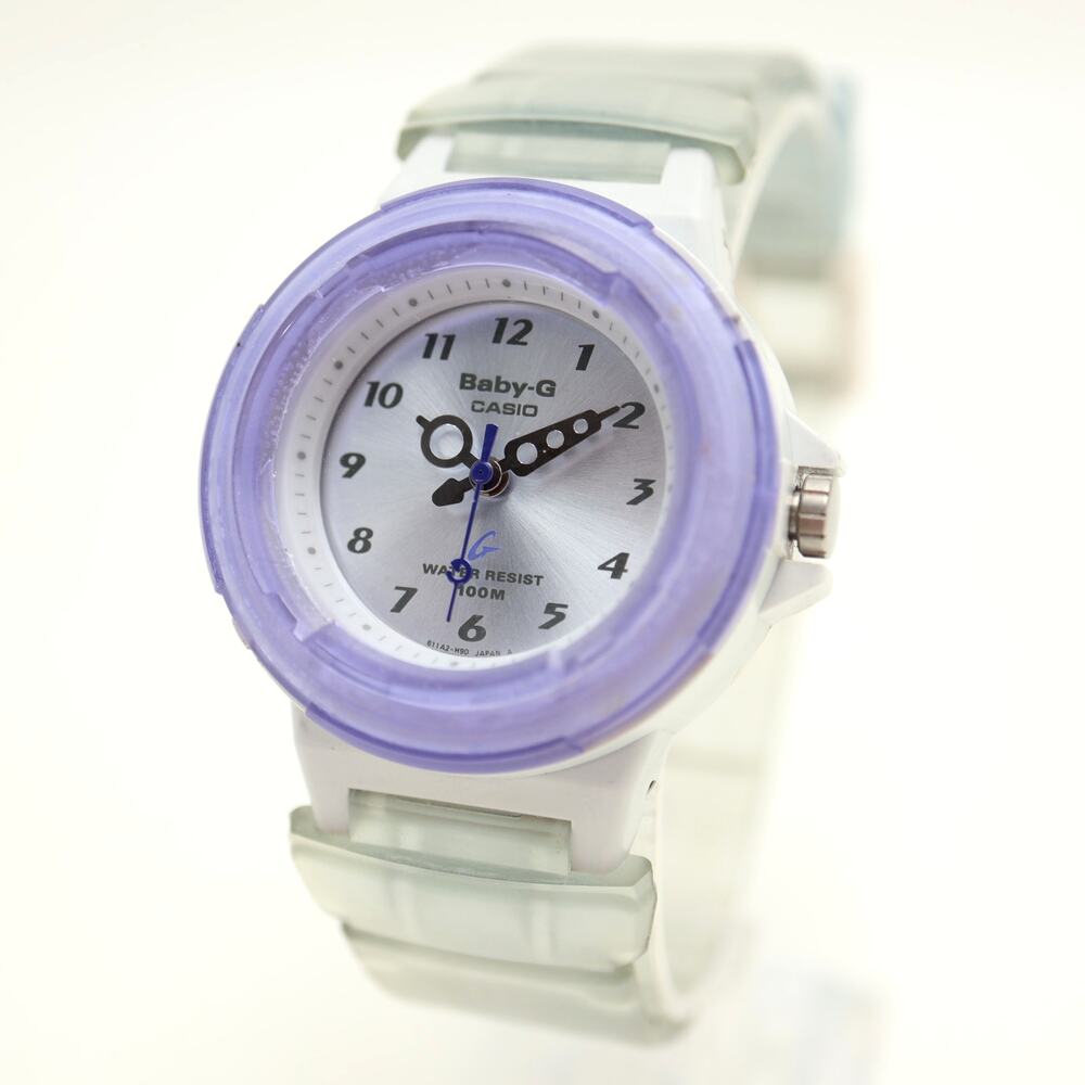 Casio Baby G Shock Purple Clear 36mm Analog Womens Watch BG-21 w New Battery